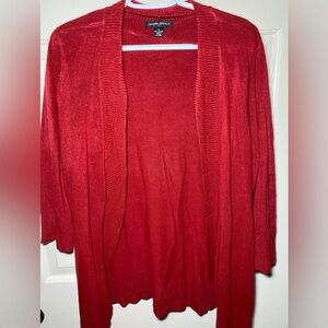 Designers Original Red Knit Open‎ Front Red Cardigan Sweater XL